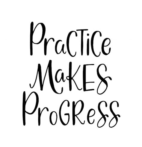 Premium Vector | Practice makes progress - hand lettering, motivational ...