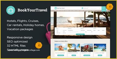 Travel Booking Website Templates Free Download Of Book Your Travel Line ...