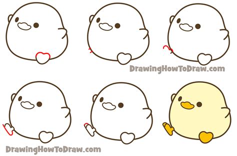 How to Draw a Cute Chibi / Kawaii Cartoon Duck Easy Step by Step ...