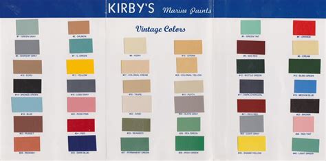 Vintage Marine Color Chart | Paint color chart, Boat paint, Color chart