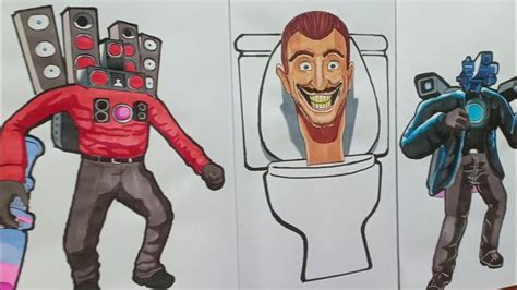 How To Draw Titan camera man and speaker man Vs Skibidi Toilet | Man vs ...