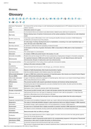 Wiki glossary epigenetic control of gene expression | PDF