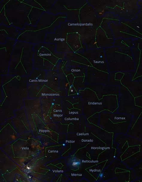 Northern Hemisphere Winter Star Map - Cornie Christean