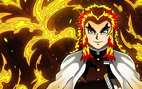 Kyojuro Rengoku fire flames Demon Slayer Kimetsu no Yaiba manga Rengoku ...