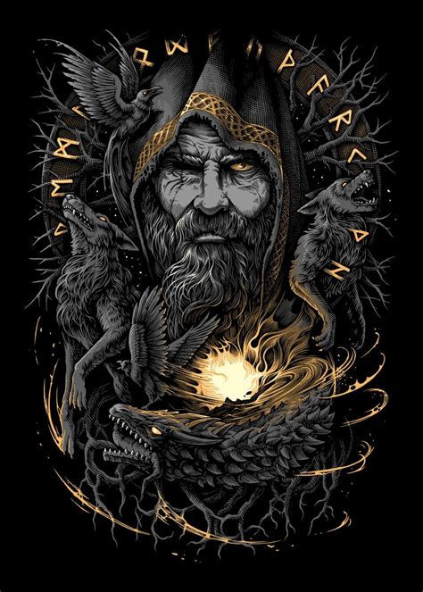 'Odin Viking Mythology' Poster, picture, metal print, paint by Richard ...