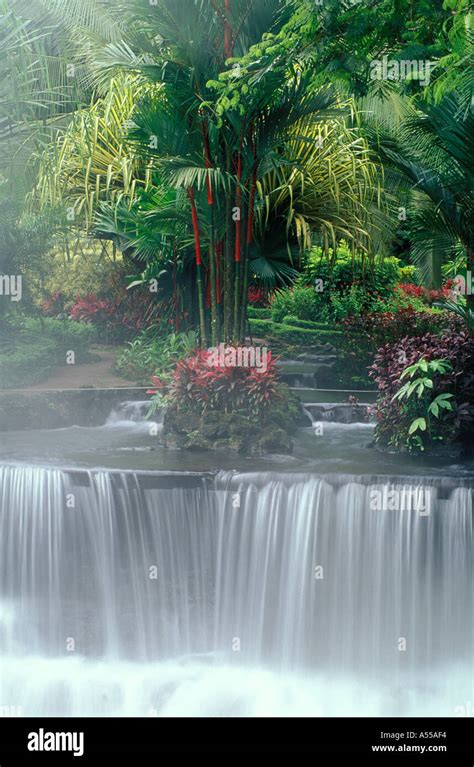 Costa Rica Tabacon Resort hot springs waterfall Stock Photo - Alamy