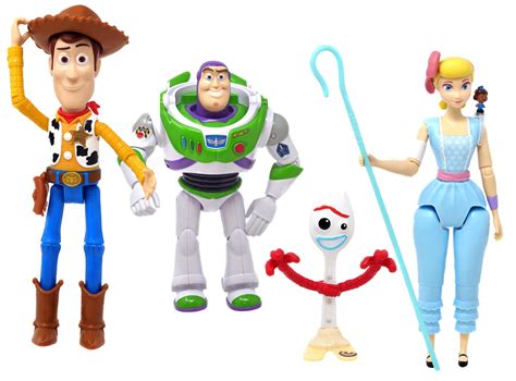 Toy Story 4 Woody, Buzz Lightyear, Forky Bo Peep Action Figure 4-Pack ...