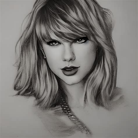 Taylor Swift Joint Pencil Drawing · Creative Fabrica