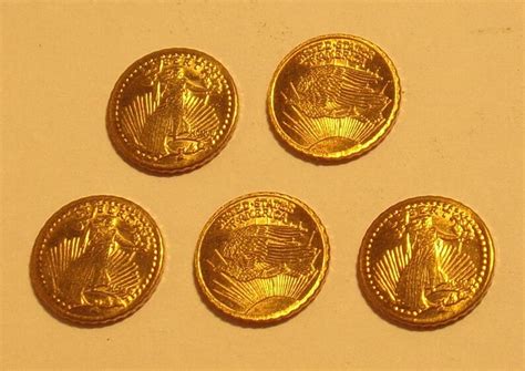 5 1907 Mini Twenty Dollar Replica of Gold St. Gaudens Coins - Etsy