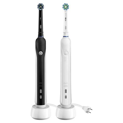 Oral-B Pro 1000 CrossAction Electric Toothbrush, Black, White, 2 Pack ...