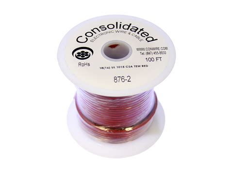 Wire, Stranded 18AWG 600V, 105°C - Red, 30M (100') (16x30 ...