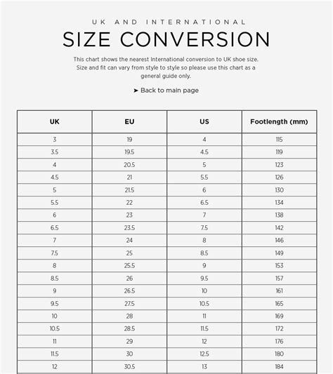 Childrens Shoe Size Conversion Chart | Next Official Site