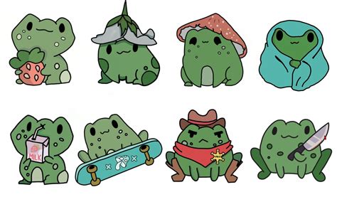 Frog stykers... | Cute little drawings, Frog drawing, Frog art