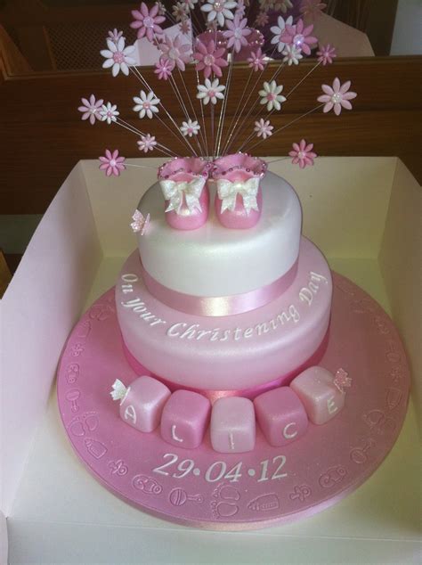 Pink Christening Cake - CakeCentral.com