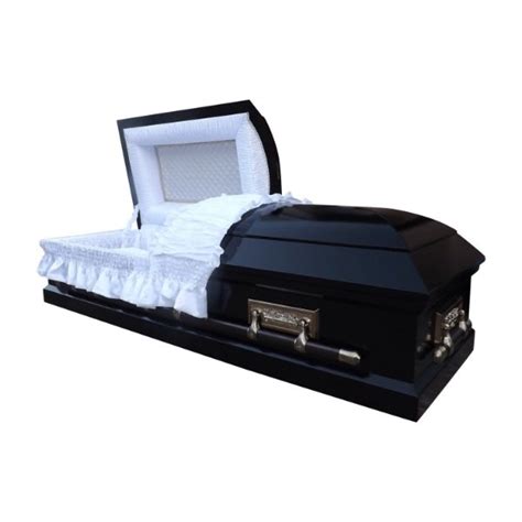 Gloss Black half opening casket | Compare The Coffin UK