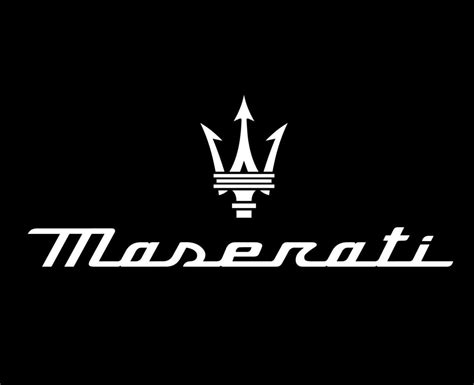 Maserati Symbol Brand Logo With Name White Design Italian Car ...