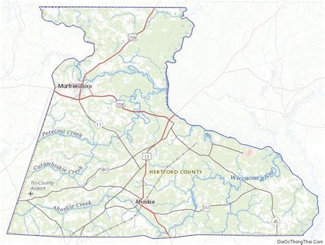 Topographic map of Hertford County, North Carolina Hertford ...