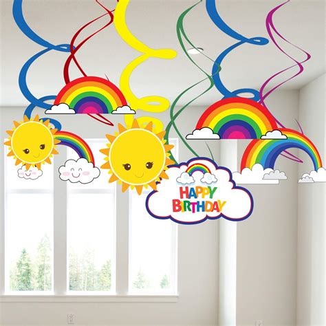 Party Propz Rainbow Birthday Decoration - Rainbow Swirls for Birthday ...