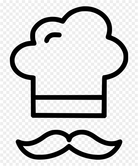 Vector Library Download Cook Drawing Sketch - Chef Hat Moustache Icon ...