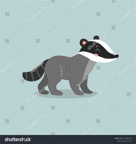 Vector Cartoon Badger Forest Animal Cute Stock Vector (Royalty Free ...