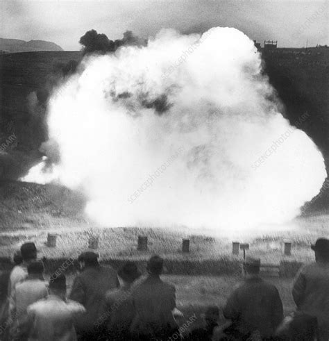 Coal dust explosion experiment, 1940s - Stock Image - C025/0238 ...