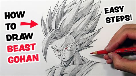 How To Draw BEAST GOHAN For Beginners! - Easy Tutorial! - YouTube