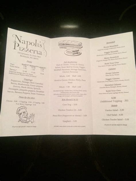 Napoli Pizza Menu / Online Menu of Napolis Pizza Restaurant, Miamisburg ...