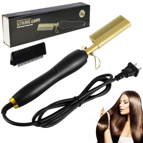 Hands DIY Hot Comb 2-in-1 Temp Adjustable Electric Heating Comb for ...