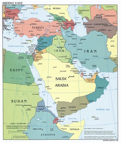 Mapa de Oriente Medio - Tamaño completo | Gifex