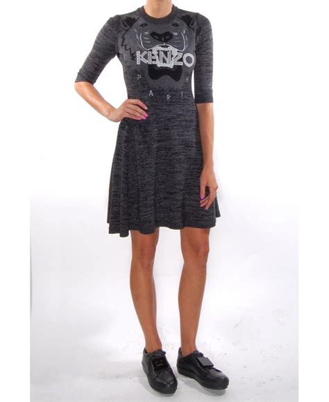 Lyst - Kenzo Black Tiger Knit Dress in Black