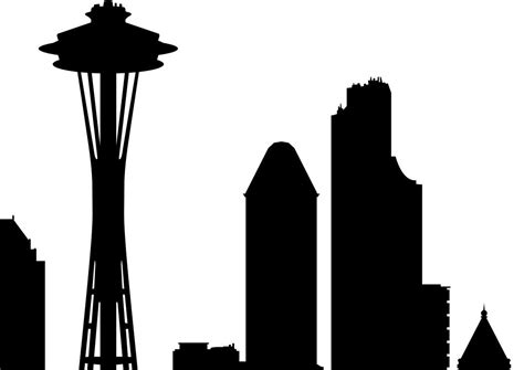 Seattle Skyline Silhouette Printable Skyline Seattle - Etsy