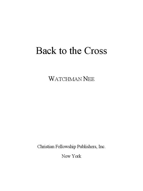 Back To The Cross | PDF | Sin | Salvation