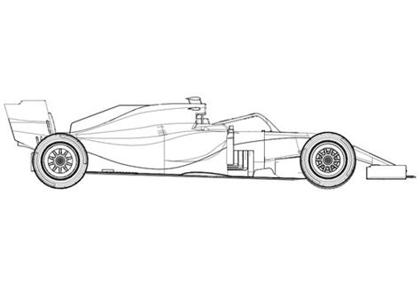 F1 Car Drawing Template - Mercedes Benz Design Sketches : Car drawing ...