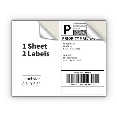 Buy Half Sheet Shipping Labels for Laser and Inkjet Printers – 2 Per ...