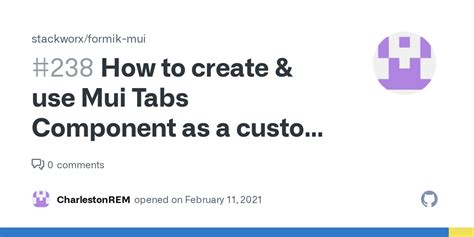 How to create & use Mui Tabs Component as a custom radio field? · Issue ...