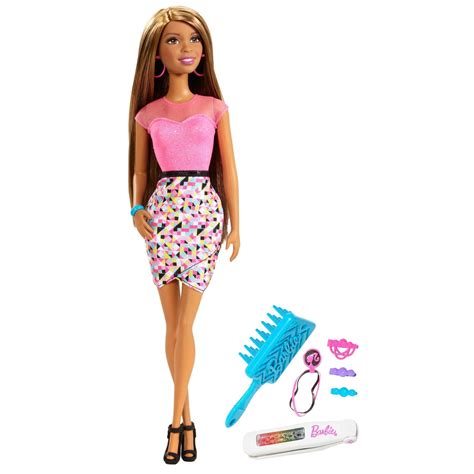 Barbie Rainbow Hair Doll, Brunette, with Accessories - Walmart.com ...