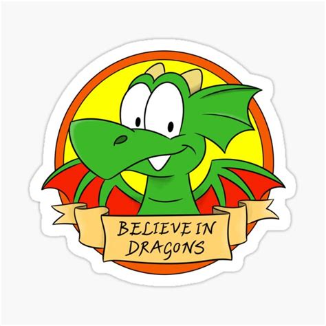 "Believe in Dragons" Sticker for Sale by ZookieCartoons | Redbubble