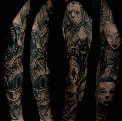 My Horror Sleeve by Tanner Drake at 12 Volt Tattoo Chico Ca | Horror ...