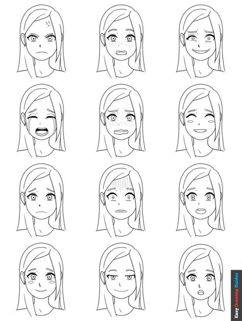 How to Draw Anime and Manga Facial Expressions - Easy Step by Step ...