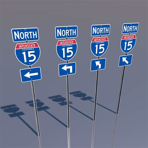 interstate 15 signs california 3d c4d