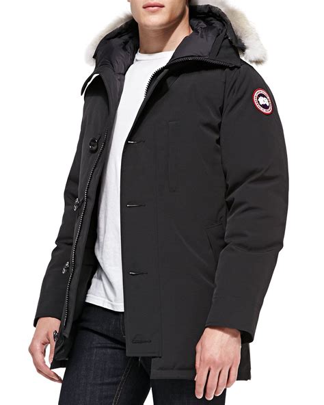 Chateau Arctic-Tech Parka with Fur Hood, Black Mens Parka, Parka Jacket ...