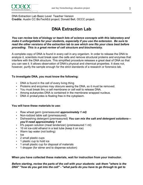 DNA Extraction Lab - SDSC Education