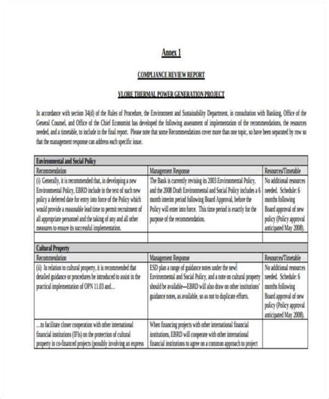 Compliance Report Templates | 14+ Free Printable Word Pertaining To ...