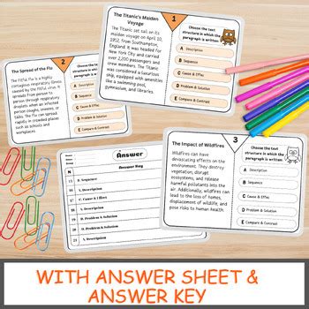 Informational Text Structures Task Cards | Text Structure Printables