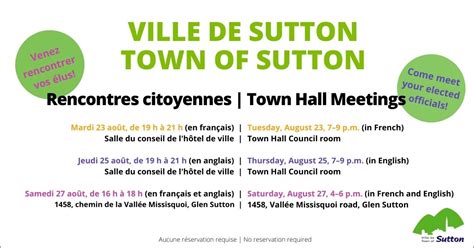 Three Town Hall meetings in August - Town of Sutton