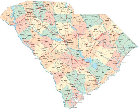 Printable Map Of South Carolina