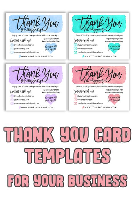 DIY Printable Thank You Card for Your Order Small Business Card Add ...