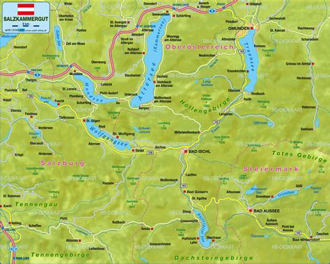 Map of Salzkammergut (Region in Austria) | Welt-Atlas.de