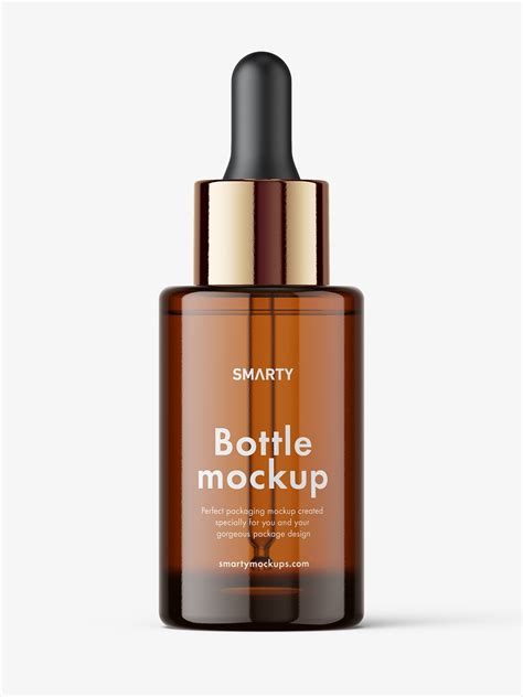 Amber dropper bottle mockup - Smarty Mockups