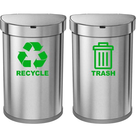 VWAQ Recycle and Trash Decal Set of 2 - Vinyl Recycle Sticker for Trash ...